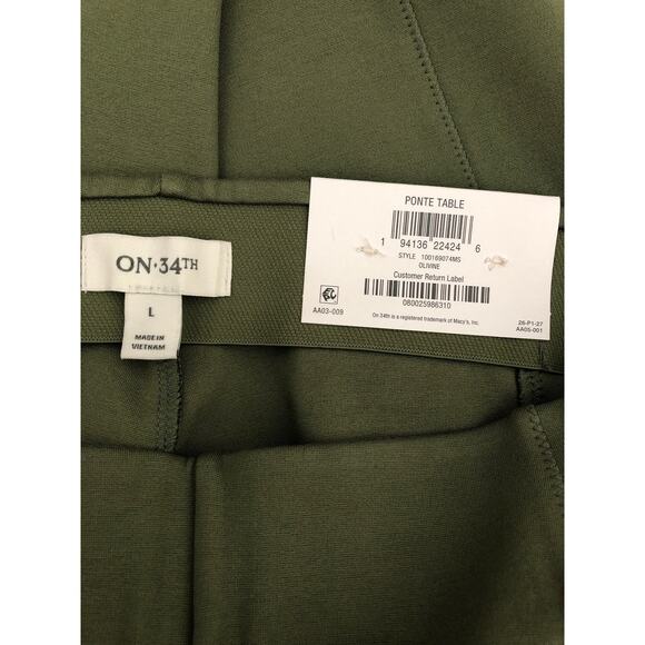 On 34th Women's Size Large High Rise Skinny Trouser Pants Olive NEW - Picture 4 of 6